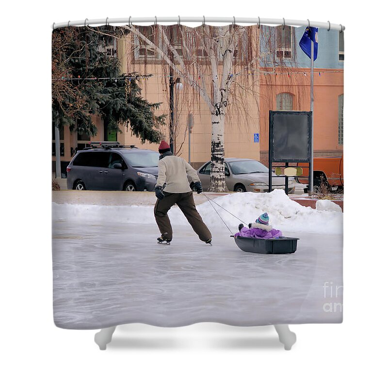 Wintertime Shower Curtain featuring the photograph Fun for Baby by Kae Cheatham