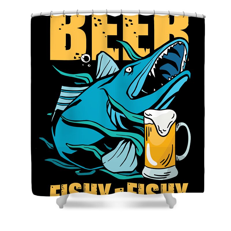 Funny Fishing Gifts Gear Beer Fishy Fish Shower Curtain by Tom Publishing -  Fine Art America