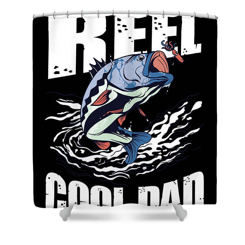Funny Fishing Gifts Gear Reel Cool Dad Shower Curtain by Tom