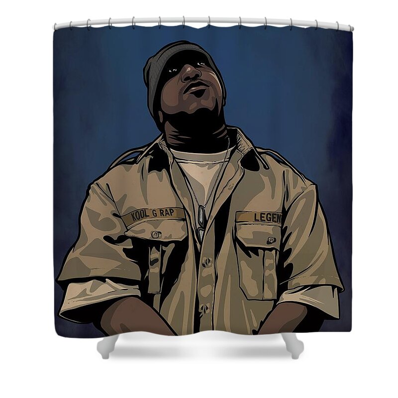 Koolgrap Shower Curtain featuring the drawing G Rap Giancana by Miggs The Artist