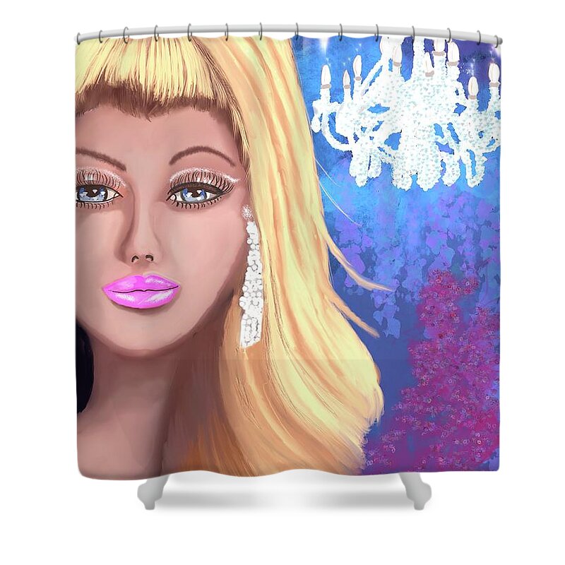 Whimsical Illustrations Shower Curtain featuring the painting Gabriela by Lorie Fossa
