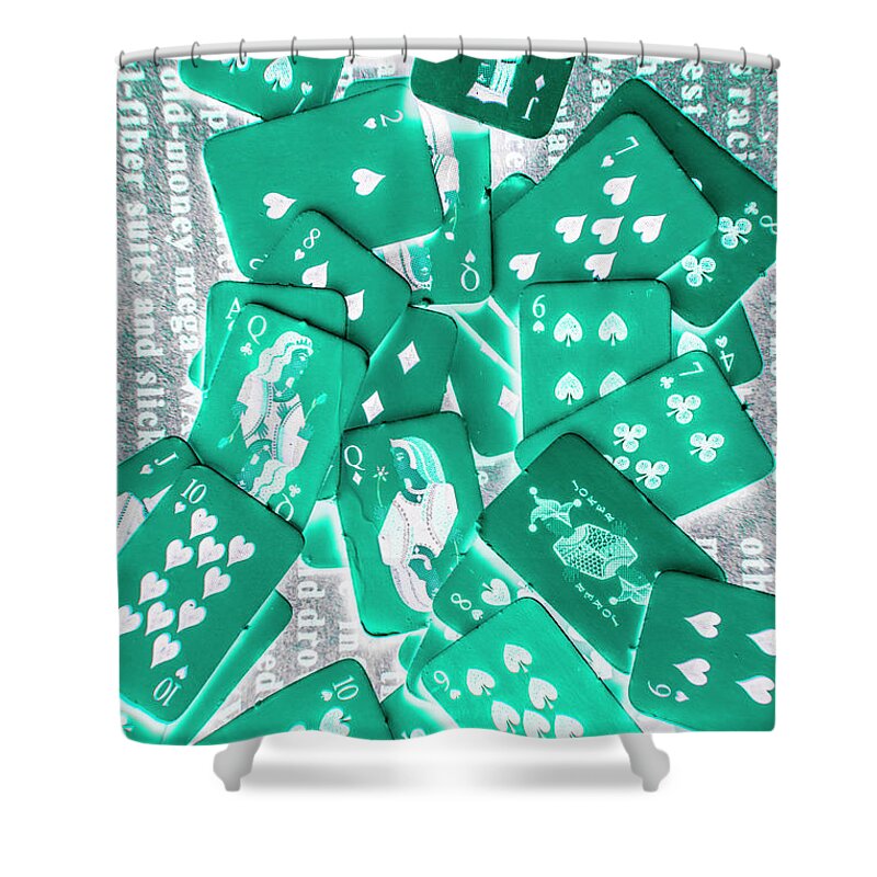 Poker Shower Curtain featuring the photograph Game of fortune by Jorgo Photography