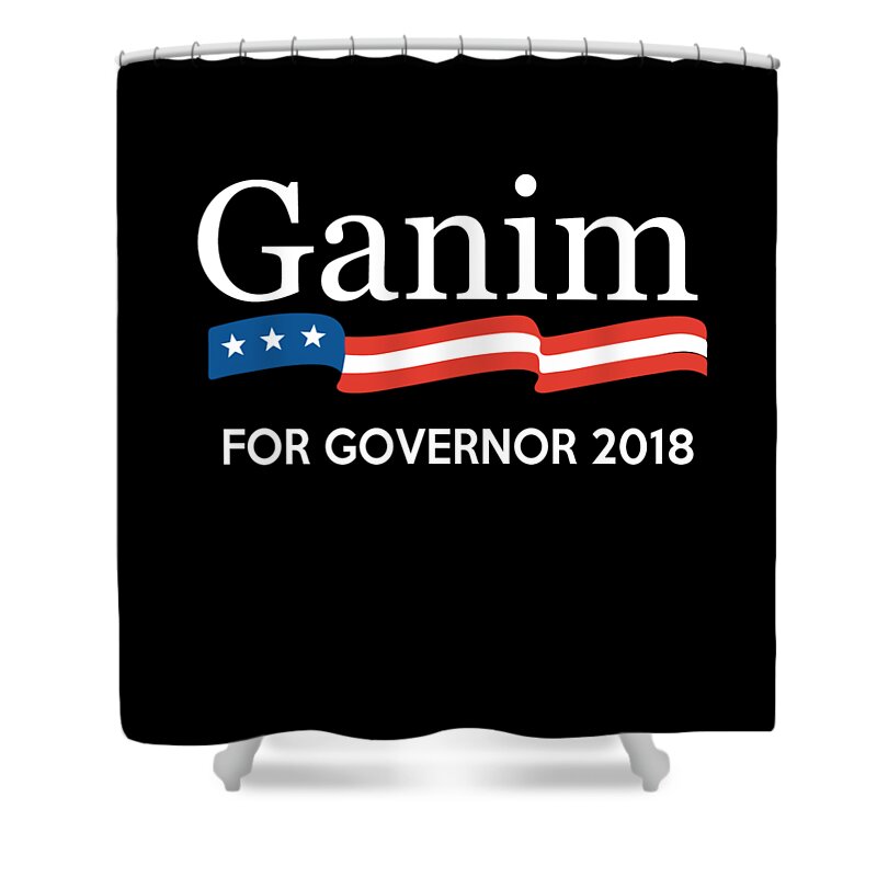 Funny Shower Curtain featuring the digital art Ganim for Governor of Connecticut 2018 by Flippin Sweet Gear