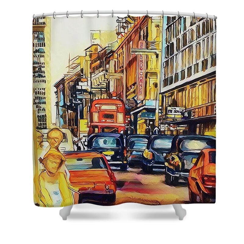  Shower Curtain featuring the painting Gaps by Try Cheatham