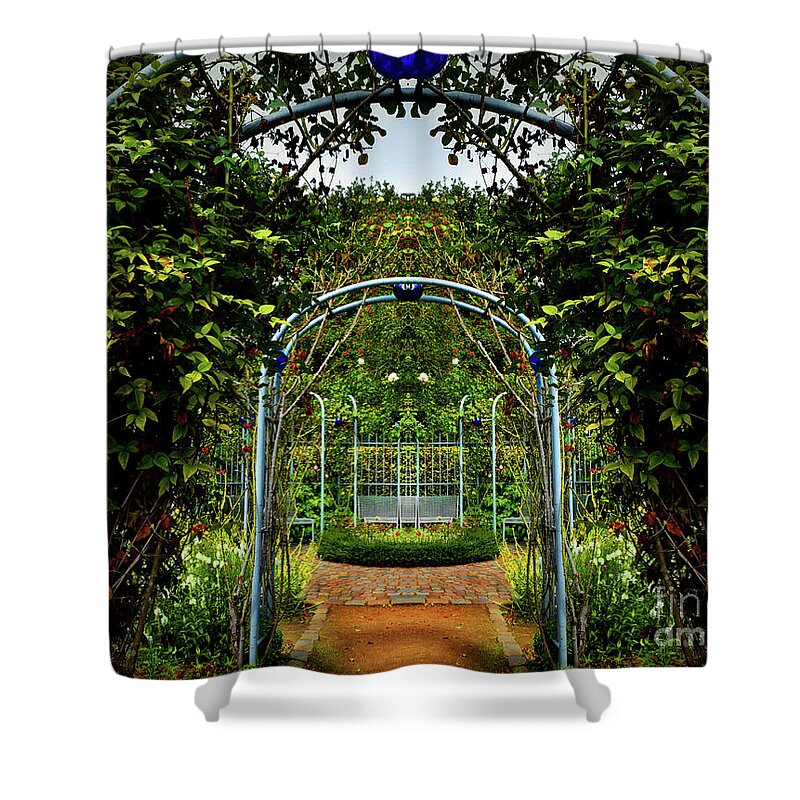 Garden Archway Shower Curtain featuring the photograph Garden Archway by Yvonne Johnstone