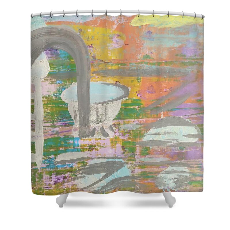 Abstract Shower Curtain featuring the painting Garden Light by Suzanne Berthier