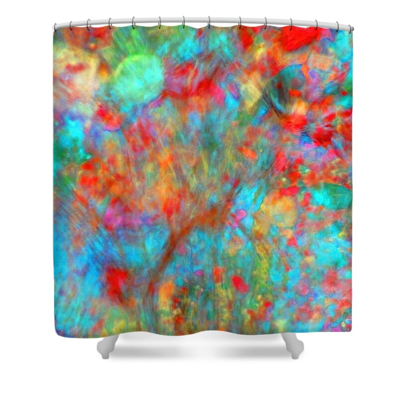 Abstract Shower Curtain featuring the digital art Garden Melt by T Oliver