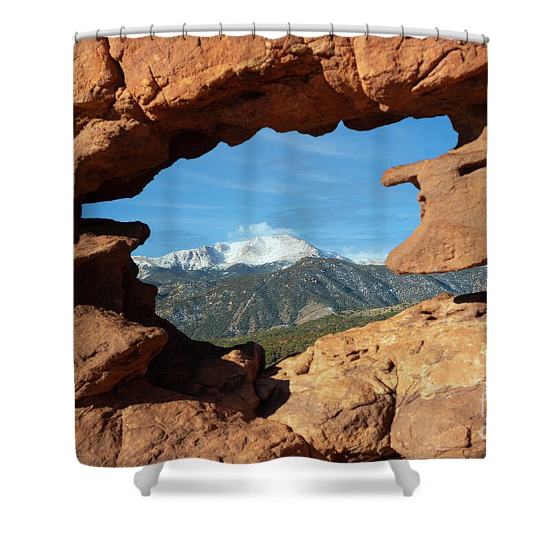 Garden Of The Gods; Art Prints Shower Curtain featuring the photograph Garden of the Gods and Pikes Peak by Steven Krull