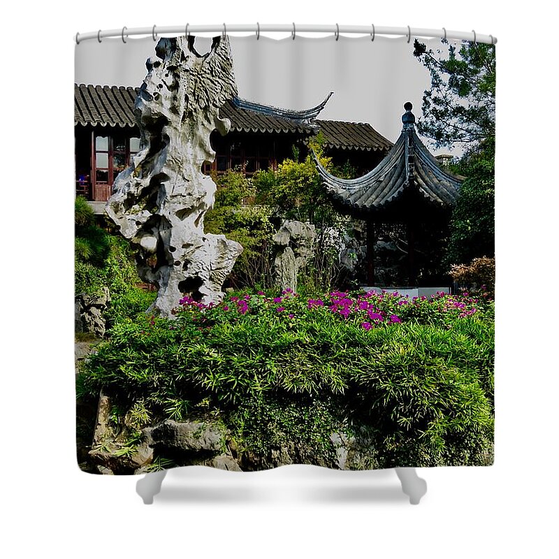 China Shower Curtain featuring the photograph Chinese Garden by Kerry Obrist