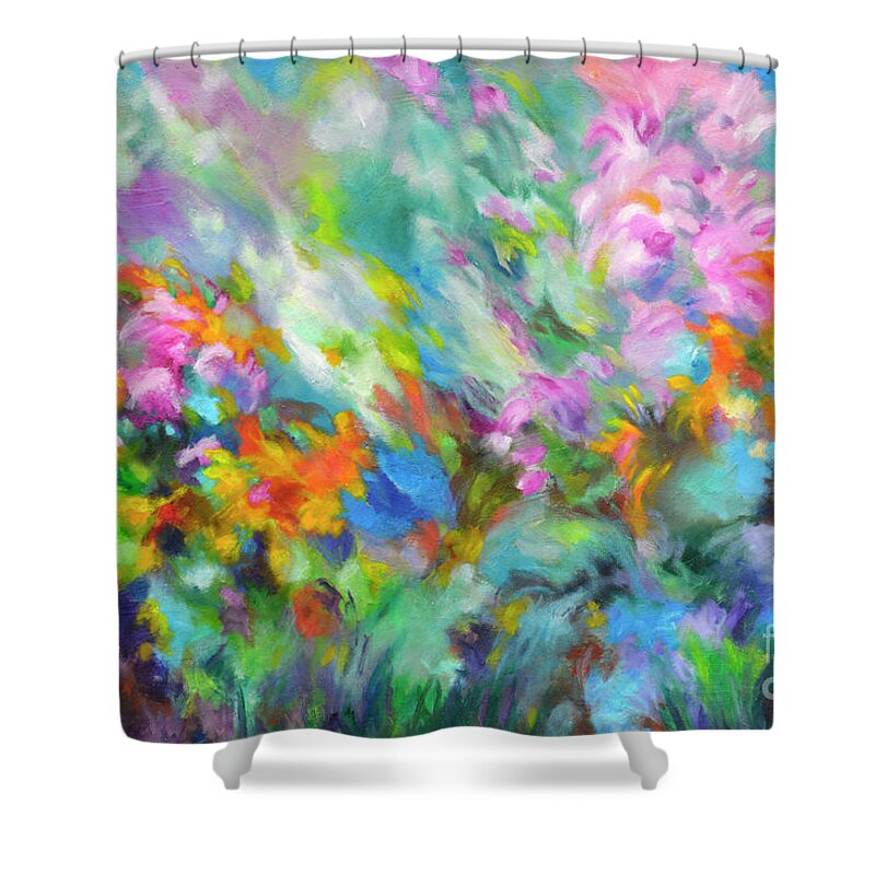 Garden Shower Curtain featuring the painting Garden Rapture by Sally Trace