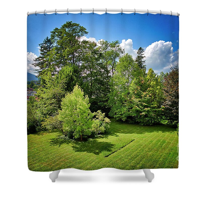 Nag006217m Horizontal Shower Curtain featuring the photograph Garden View by Edmund Nagele FRPS