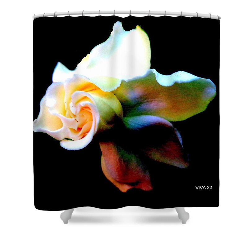 Gardenia Surreal Shower Curtain featuring the photograph Gardenia-surreal by VIVA Anderson