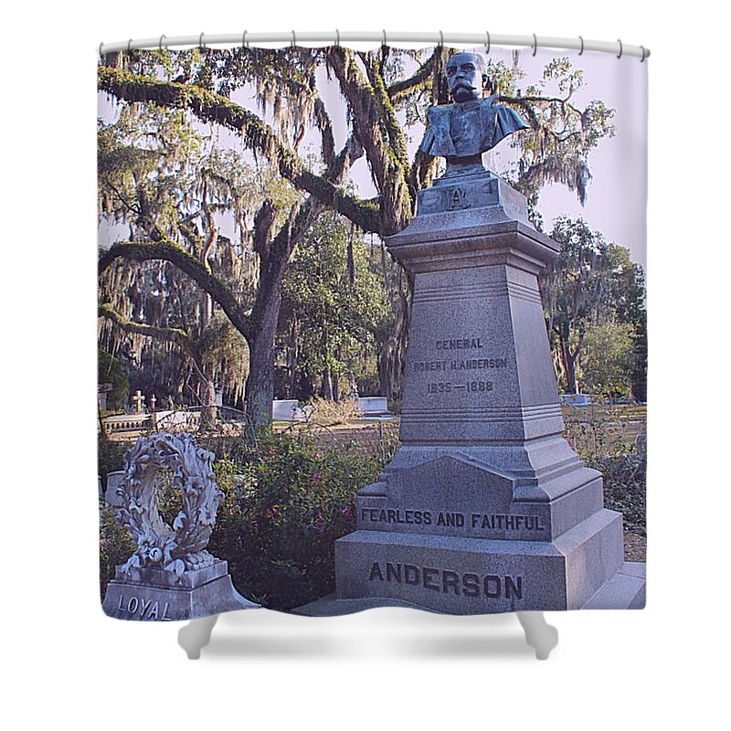 Cemetery Shower Curtain featuring the photograph General Anderson by Lee Darnell