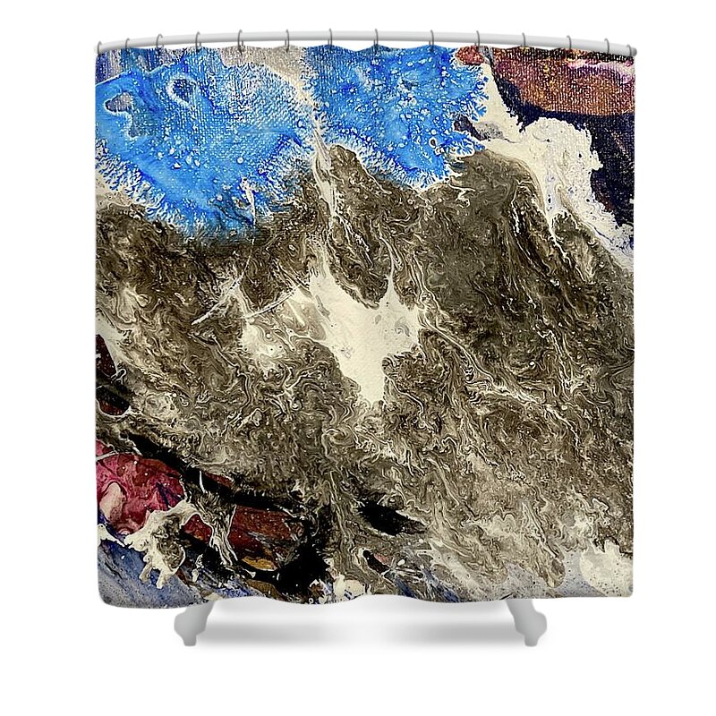 Acrylic Pour Shower Curtain featuring the painting Genesis by David Euler