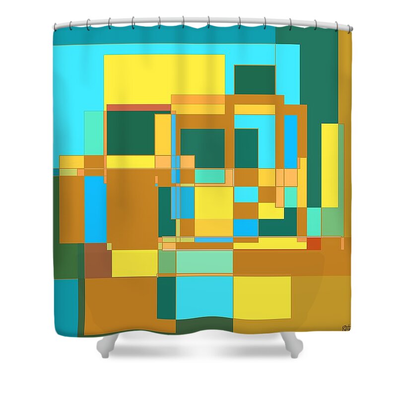 Geometric Shower Curtain featuring the digital art Geometrics 1 by Ruth Harrigan