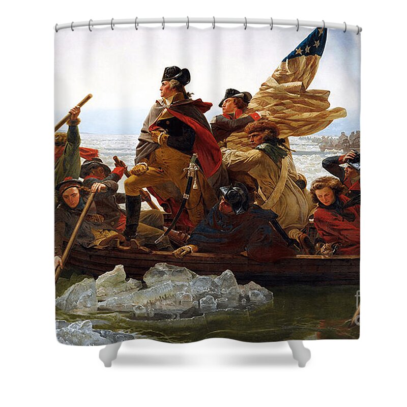 George Shower Curtain featuring the photograph George Washington Crossing The Delaware by Action