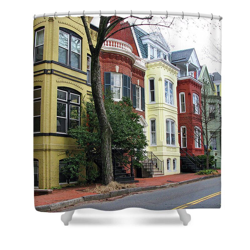 Georgetown Shower Curtain featuring the photograph Georgetown Row Houses 2541 by Jack Schultz