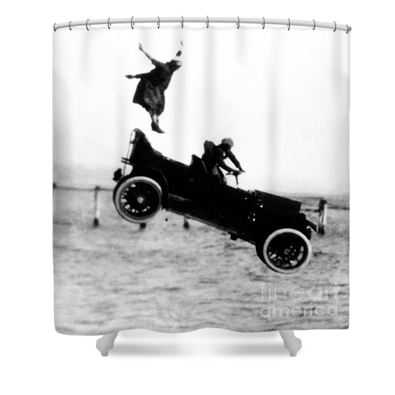 L-ko Shower Curtain featuring the photograph Gertie's Joy Ride 1915 L-KO Kompany by Sad Hill - Bizarre Los Angeles Archive