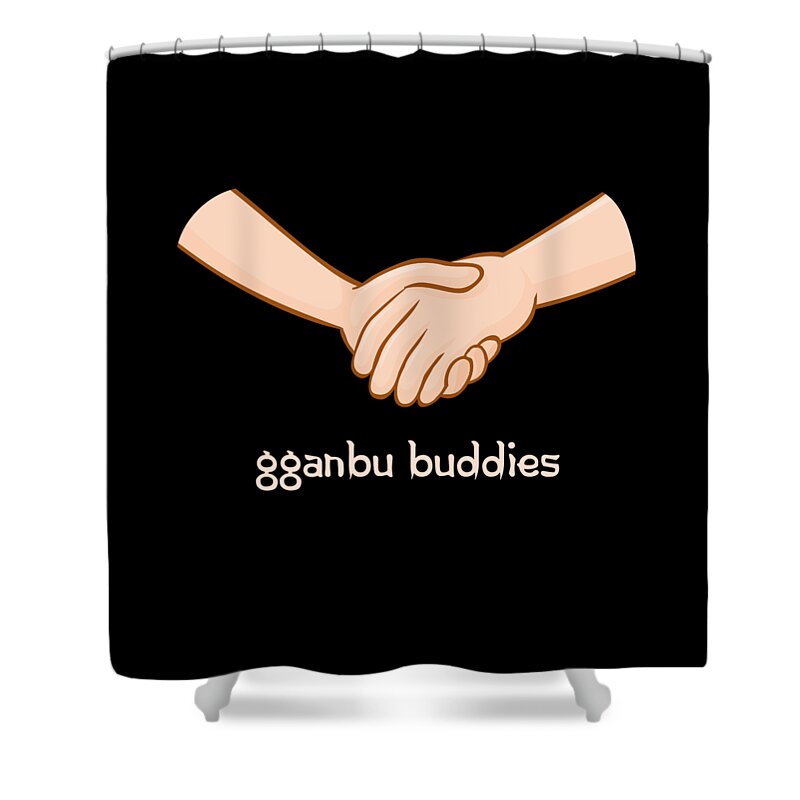 Gganbu Shower Curtain featuring the digital art Gganbu Buddies by Flippin Sweet Gear