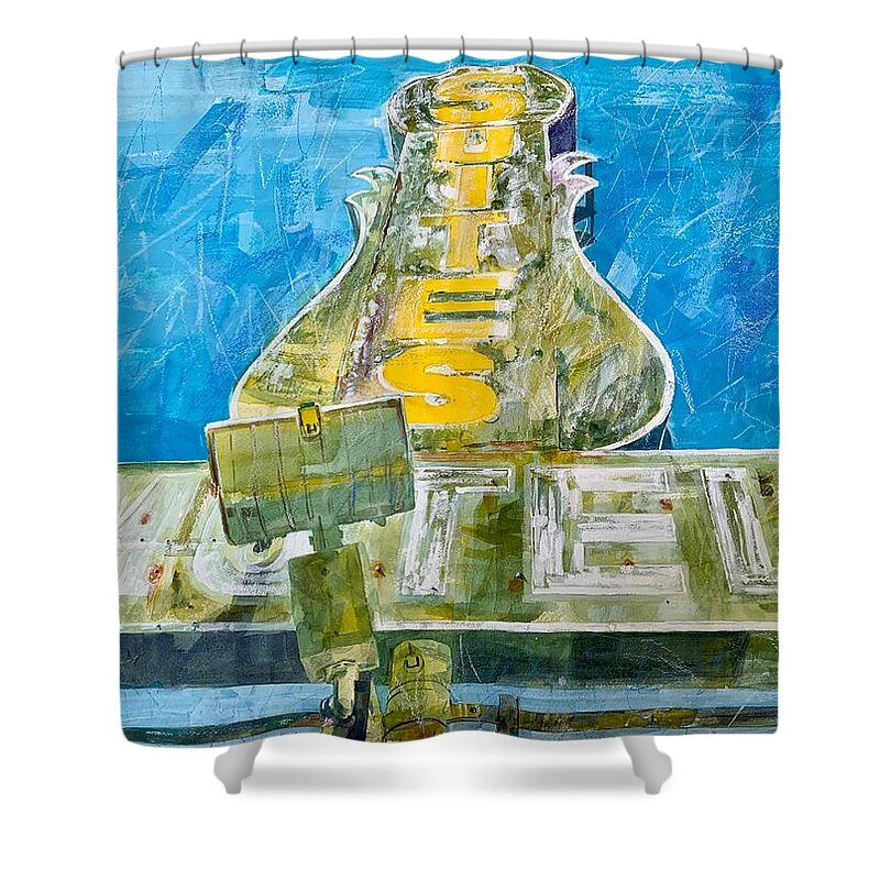 Signs Shower Curtain featuring the painting Ghost Motel by Lisa Tennant