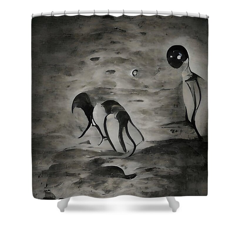 Moon Shower Curtain featuring the digital art Ghosts in the Moonlight by Vennie Kocsis