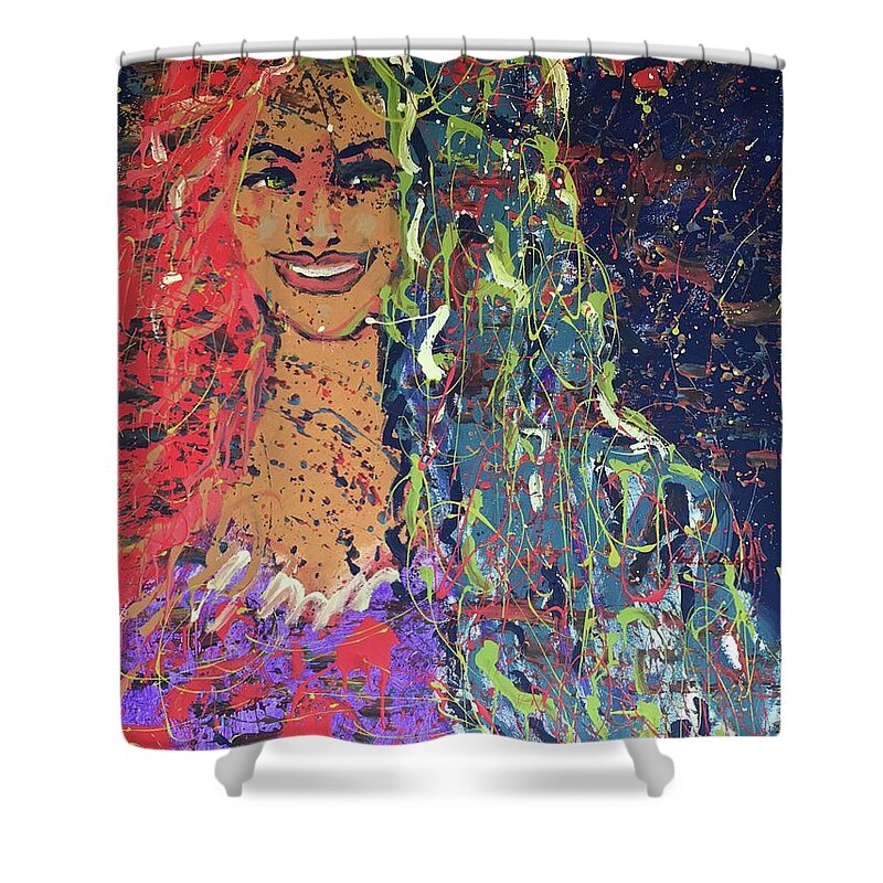 Expressionism Shower Curtain featuring the painting Gipsy girl by Monica Elena