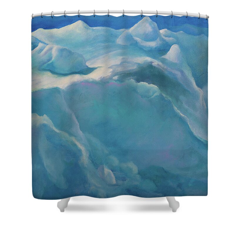 Glacier Shower Curtain featuring the painting Glacial by Carol Klingel