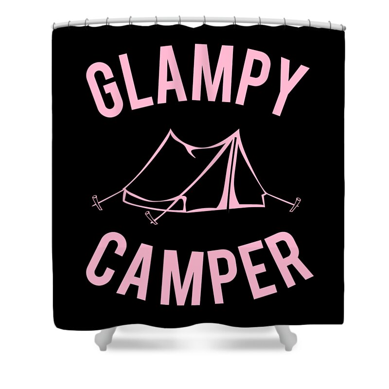 Funny Shower Curtain featuring the digital art Glampy Camper by Flippin Sweet Gear
