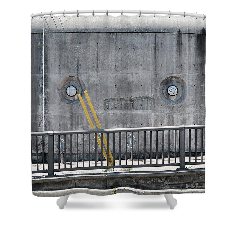 Urban Shower Curtain featuring the photograph Glaring Wall by Kreddible Trout