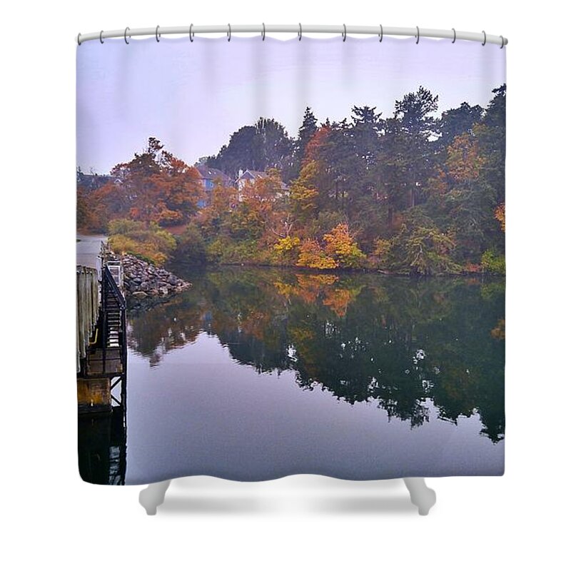 Selkirk Trestle Shower Curtain featuring the photograph Glass And Trestle by Kimberly Furey