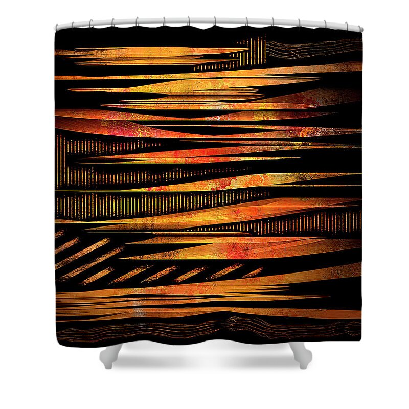 Contemporary Shower Curtain featuring the digital art Glow Stack by Marina Flournoy