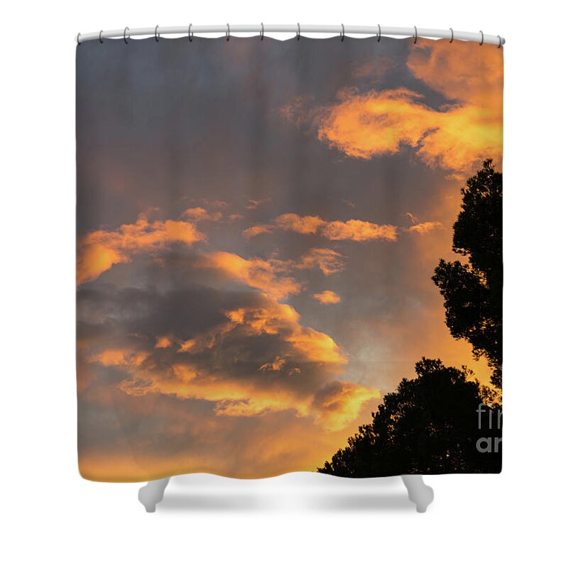 Clouds Shower Curtain featuring the photograph Glowing sky by Adriana Mueller