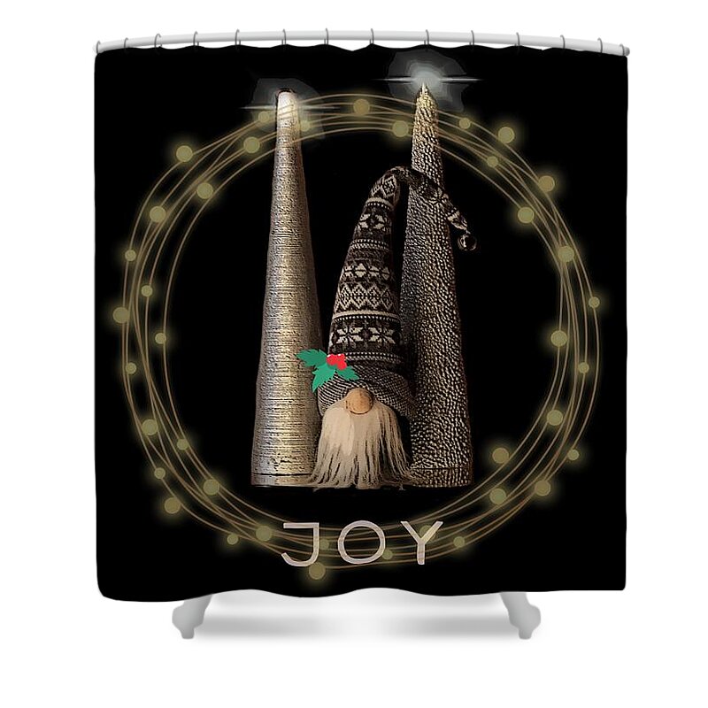 Gnome Shower Curtain featuring the digital art Gnome for the Holidays 2 by Diana Rajala