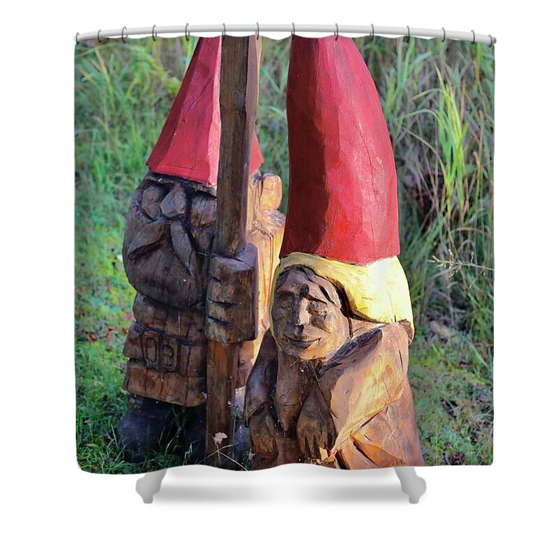  Shower Curtain featuring the photograph Gnomes at Home by Dorsey Northrup