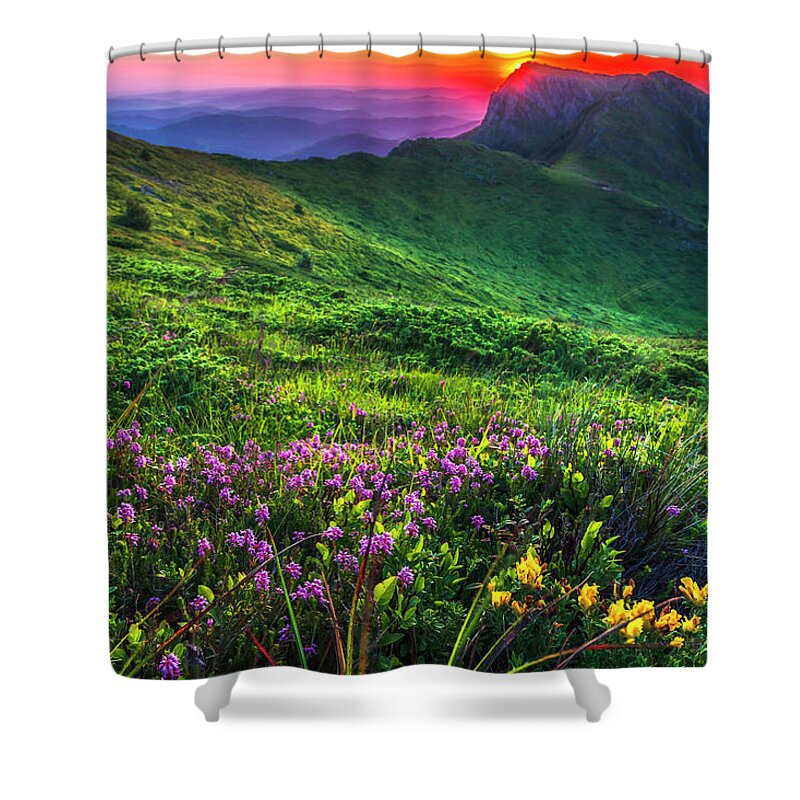 Balkan Mountains Shower Curtain featuring the photograph Goat Wall by Evgeni Dinev