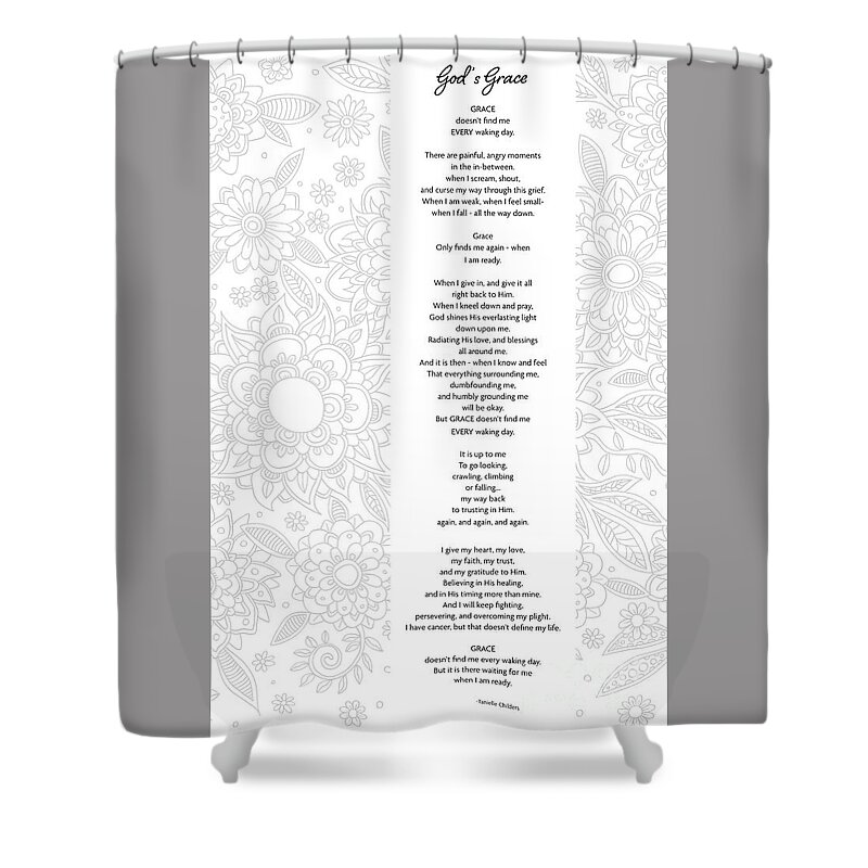 God's Grace Shower Curtain featuring the digital art God's Grace - Poetry by Tanielle Childers