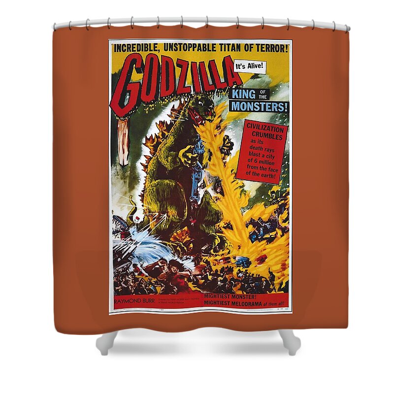 Sci-fi Shower Curtain featuring the photograph Godzilla King of the Monsters by Steve Kearns