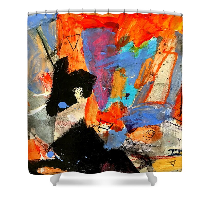 Mixed Media Shower Curtain featuring the painting Going Through the Fire 2 by Janis Kirstein