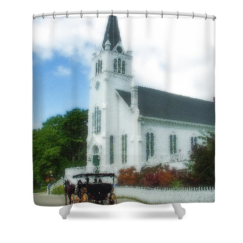 Church Shower Curtain featuring the photograph Going to Church by Robert Carter