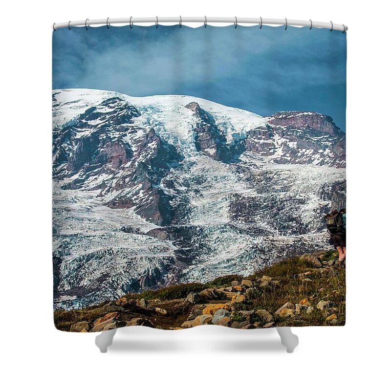 Mount Rainier National Park Shower Curtain featuring the photograph Going Up by Doug Scrima