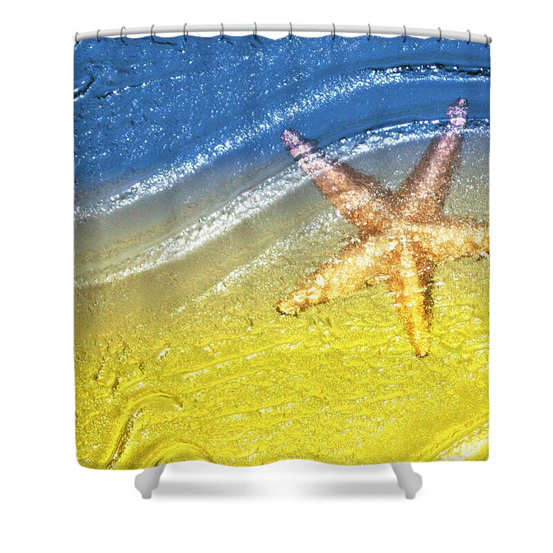Starfish Shower Curtain featuring the photograph Going With the Flow by Holly Kempe