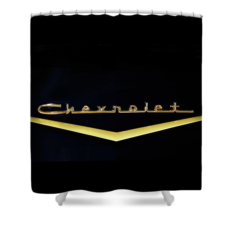 Chevy Bel Air Shower Curtain featuring the photograph Golden Chevy by Lens Art Photography By Larry Trager