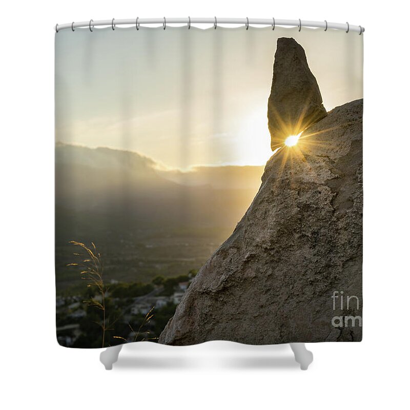 Mountains Shower Curtain featuring the photograph Golden evening light in the mountains by Adriana Mueller