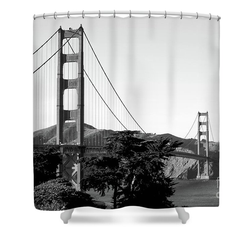 Golden Gate Bridge Shower Curtain featuring the photograph Golden Gate Bridge at Sunset by Kimberly Blom-Roemer