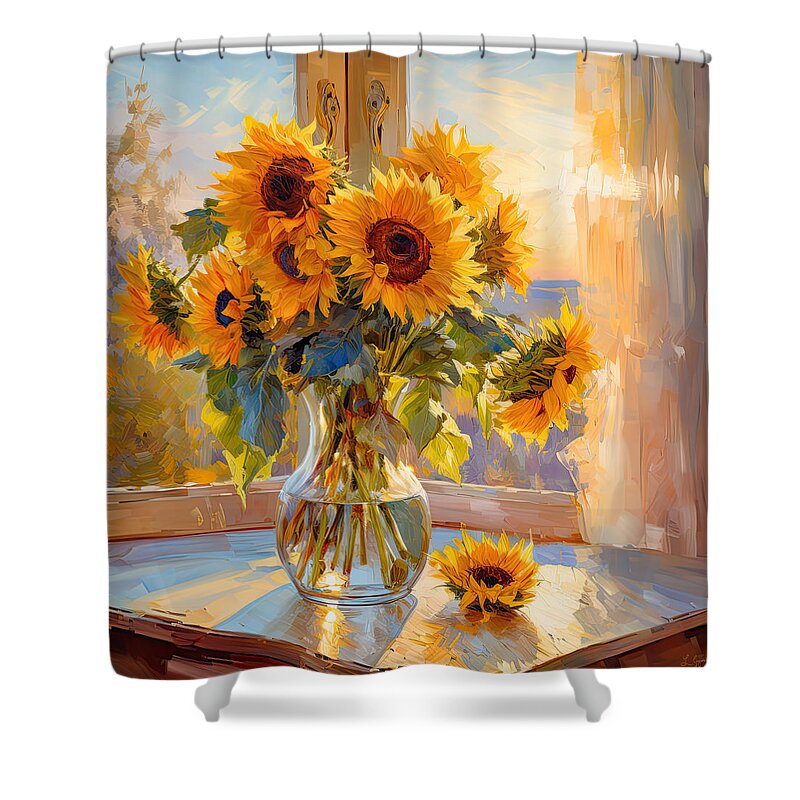 Sunflowers In A Vase Shower Curtains