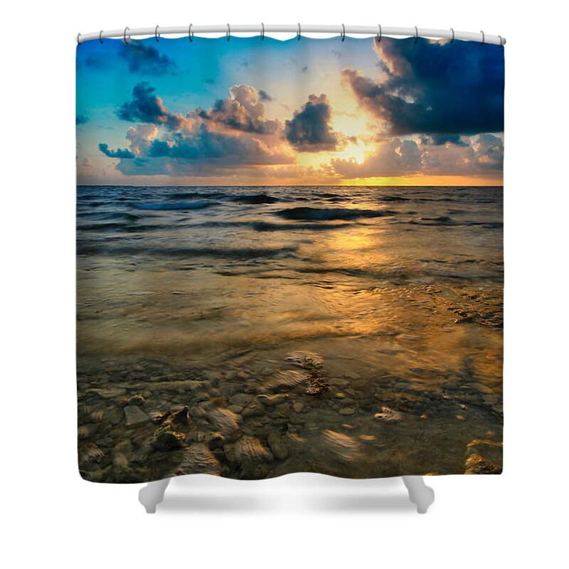 Sunrise Shower Curtain featuring the photograph Golden Sunrise by Montez Kerr