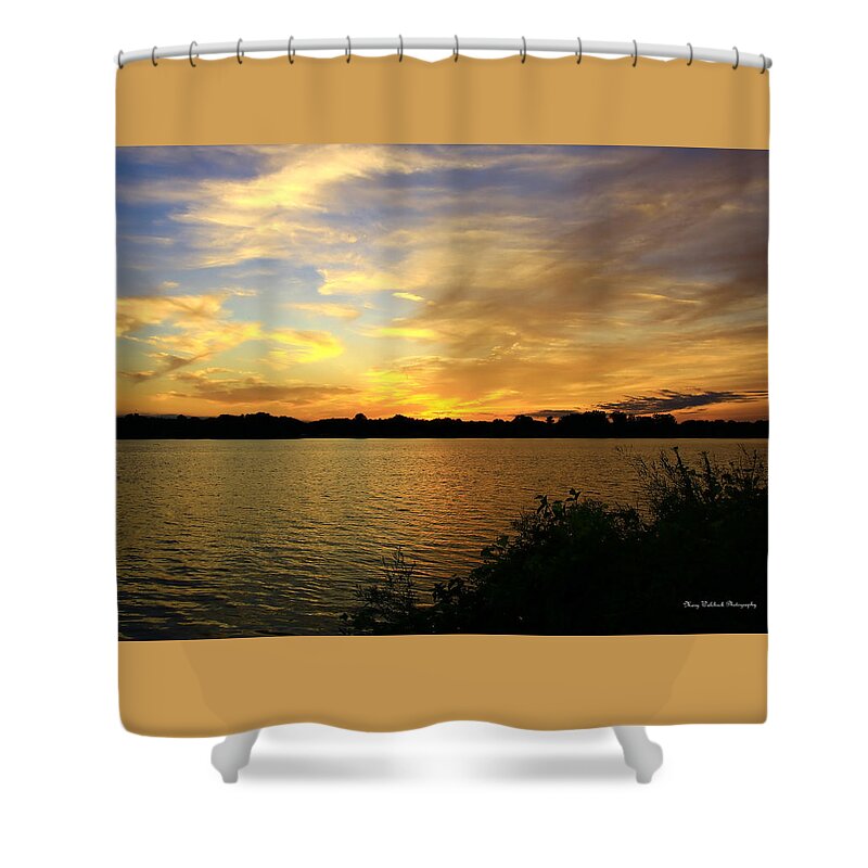 Sunset Shower Curtain featuring the photograph Golden Sunset by Mary Walchuck