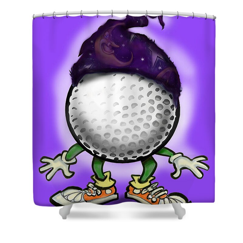 Golf Shower Curtain featuring the digital art Golf Wizard by Kevin Middleton