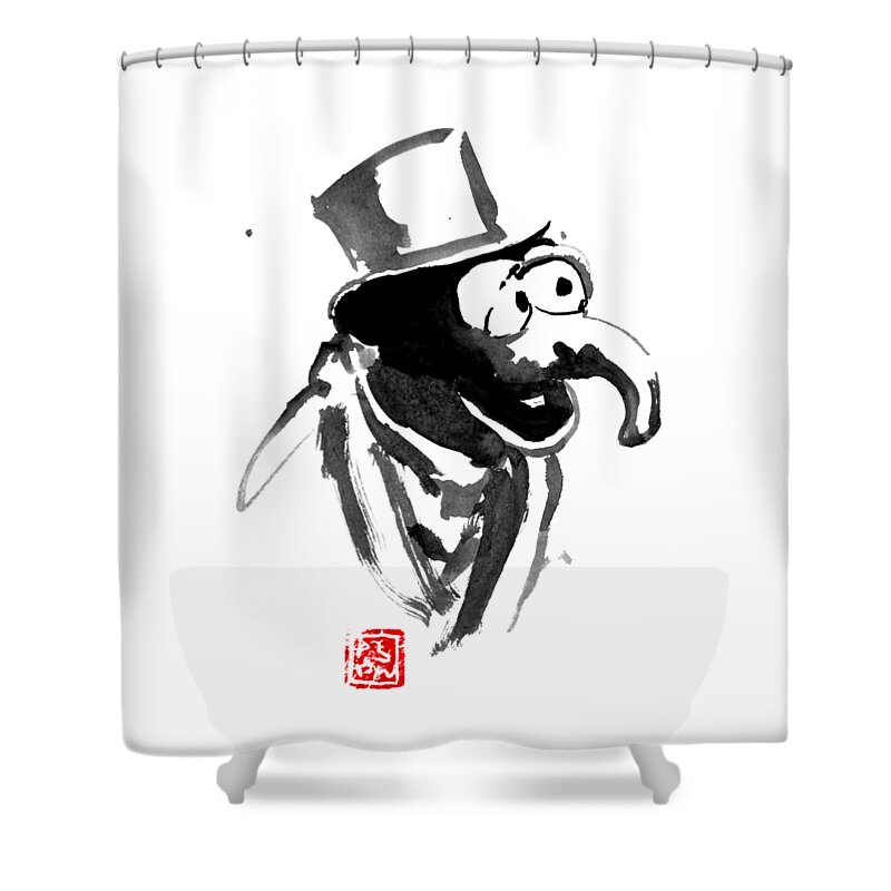 Gonzo Shower Curtain featuring the painting Gonzo by Pechane Sumie
