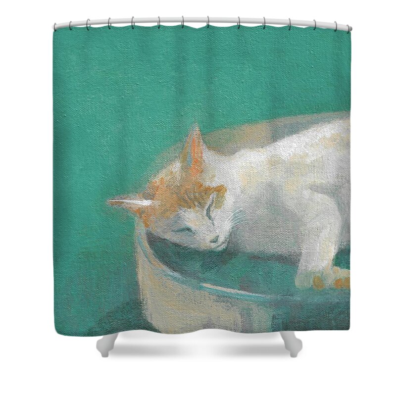Good Day Shower Curtain featuring the painting Good Day by Kazumi Whitemoon